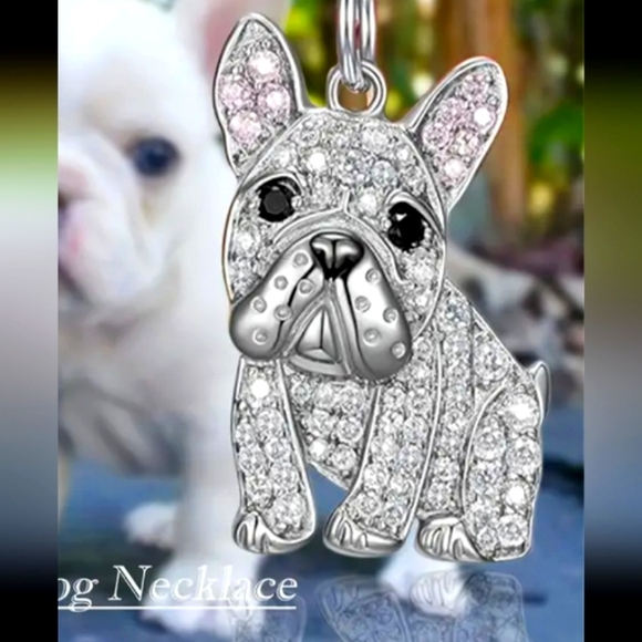 FRENCH BULLDOG PUPPY PENDANT / NECKLACE - 20” CHAIN - Picture 2 of 3
